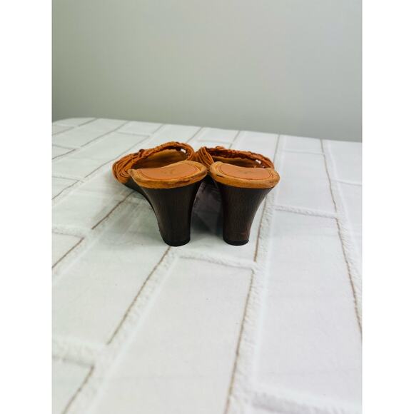 NEW Lifestride Sarita orange strappy wedge heel sandals size 7.5M - Picture 6 of 7